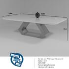 Mesa Lottus 220x110 Mdf/vidro Bom Pastor