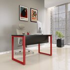 Mesa Madeira 1340x600mm M134/60p25tub Preto/vermelho
