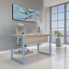 Mesa Madeira 134cm X 60cm M134/60p25 Nogueira/azul