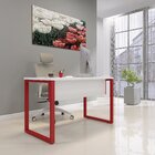 Mesa Madeira 1500x600mm M150/60p25tub Branco/vermelho