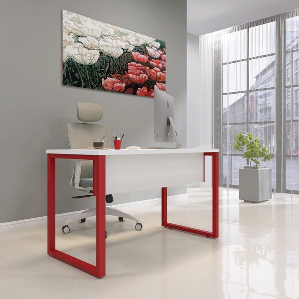 Mesa Madeira 1500x600mm M150/60p25tub Branco/vermelho