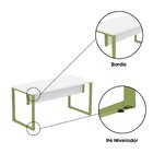 Mesa Madeira 1500x700mm M150/70p25tub Branco/verde Miró