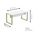 Mesa Madeira 1500x700mm M150/70p25tub Branco/verde Miró