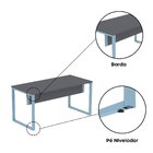 Mesa Madeira 1500x700mm M150/70p25tub Grafito/azul Dali