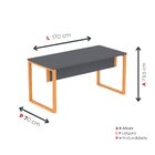 Mesa Madeira 1500x700mm M150/70p25tub Grafito/laranja Picasso