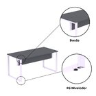 Mesa Madeira 1500x700mm M150/70p25tub Grafito/lilas