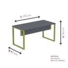 Mesa Madeira 1500x700mm M150/70p25tub Grafito/verde Miró