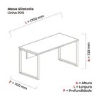 Mesa Madeira 1700x700mm M1700/700p25tub Grafito/laranja Picas