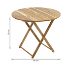 Mesa Madeira 75x90x90cm Marrom Tropicália Naterial