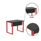 Mesa Madeira 900 X 600 Mm M90/60p 25tub Preto/vermelho