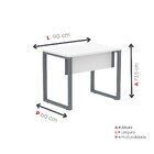 Mesa Madeira 90 X 60 Cm M90/60p25tub Branco/grafito