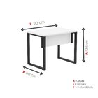 Mesa Madeira 90 X 60 Cm M90/60p25tub Branco/preto