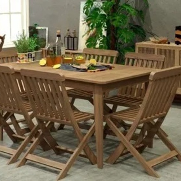 Mesa Madeira Com 06 Cadeiras Levina