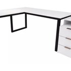 Mesa Madeira Escritório Home Office Em L C/ Gaveteiro 150cm -