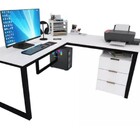 Mesa Madeira Escritório Home Office Em L C/ Gaveteiro 150cm -