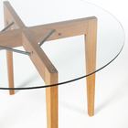 Mesa Madeira Eucalipto e Vidro Redonda Yasu 75x100cm Naterial
