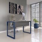 Mesa Madeira M120/60p25tub 120cm Industrial Grafito E Azul De