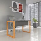 Mesa Madeira M134/60p25tub 134cm Industrial Grafito E Laranja
