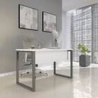 Mesa Madeira M150/60p25tub 150cm Industrial Branco E Grafito