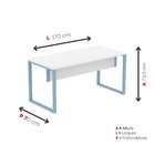 Mesa Madeira M150/70p25tub 150cm Industrial Branco E Azul Dal