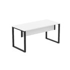 Mesa Madeira M150/70p25tub 150cm Industrial Branco E Preto Br