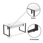 Mesa Madeira M150/70p25tub 150cm Industrial Branco E Preto Br