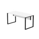 Mesa Madeira M150/70p25tub 150cm Industrial Branco E Preto Br