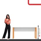 Mesa Madeira M1700/700p25tub 170cm Industrial Branco E Laranj