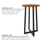 Mesa Madeira Maciça 70cm Bistrô Coliseu Preto / Marrom