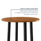 Mesa Madeira Maciça 70cm Bistrô Coliseu Preto / Marrom