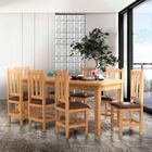Mesa Madeira Maciça Mdp Com 8 Cadeiras Estofadas 200 X 88 Nog