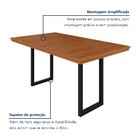 Mesa Madeira Maciça Ripado 200x90cm Itália Preto / Marrom