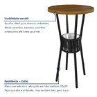 Mesa Madeira Maciça Ripado 70cm Bistrô Bar Preto/marrom