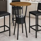 Mesa Madeira Maciça Ripado 70cm Bistrô Bar Preto/marrom