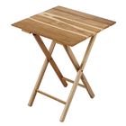 Mesa Madeira Dobrável Quadrada Tropicália Teca 72x60x60cm