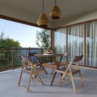 Mesa Madeira Redonda Dobrável Ipanema 74x90x90cm Marrom Butzke