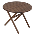 Mesa Madeira Redonda Dobrável Ipanema 74x90x90cm Marrom Butzke