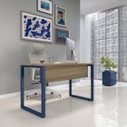 Mesa Madeira X M134/60p25 134cm Industrial Naturalle E Azul N
