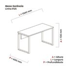 Mesa Madeira X M134/60p25 134cm Industrial Nogueira E Cinza N