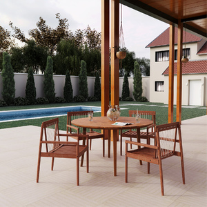Foto de Mesa de Jardim Redonda Madeira 75x130cm Yumi Naterial