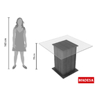 Mesa Madesa Quadrada Tampo de Vidro 5332 Rustic
