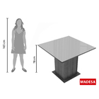 Mesa Madesa Quadrada Tampo de Vidro 5363 Rustic/Crema