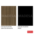 Mesa Madesa Retangular Tampo de Madeira 5275 Rustic/Preto