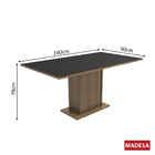 Mesa Madesa Retangular Tampo de Madeira 5275 Rustic/Preto