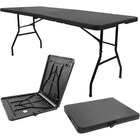 Mesa Maleta Dobrável 1,80m Com Alça Navalha Preto