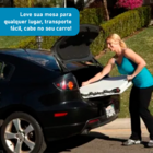 Mesa Maleta Dobrável 1,80m Com Alça Navalha Preto