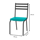 Mesa Malva Com 6 Cadeiras 118 Assento Azul Turquesa 136 Cm