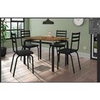 Mesa Malva Preto T01 Com 4 Cadeiras 118 Assento Preto 91 Cm