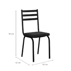 Mesa Malva T01 Com 6 Cadeiras 118 Assento Preto 136 Cm
