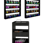 Mesa Manicure Carrinho Auxiliar + Kit 2 Prateleiras Expositor